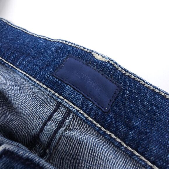 MOTHER The Rascal Ankle Undone Step Fray Raw Hem Jeans Dark Graffiti 90s Model - Picture 8 of 10